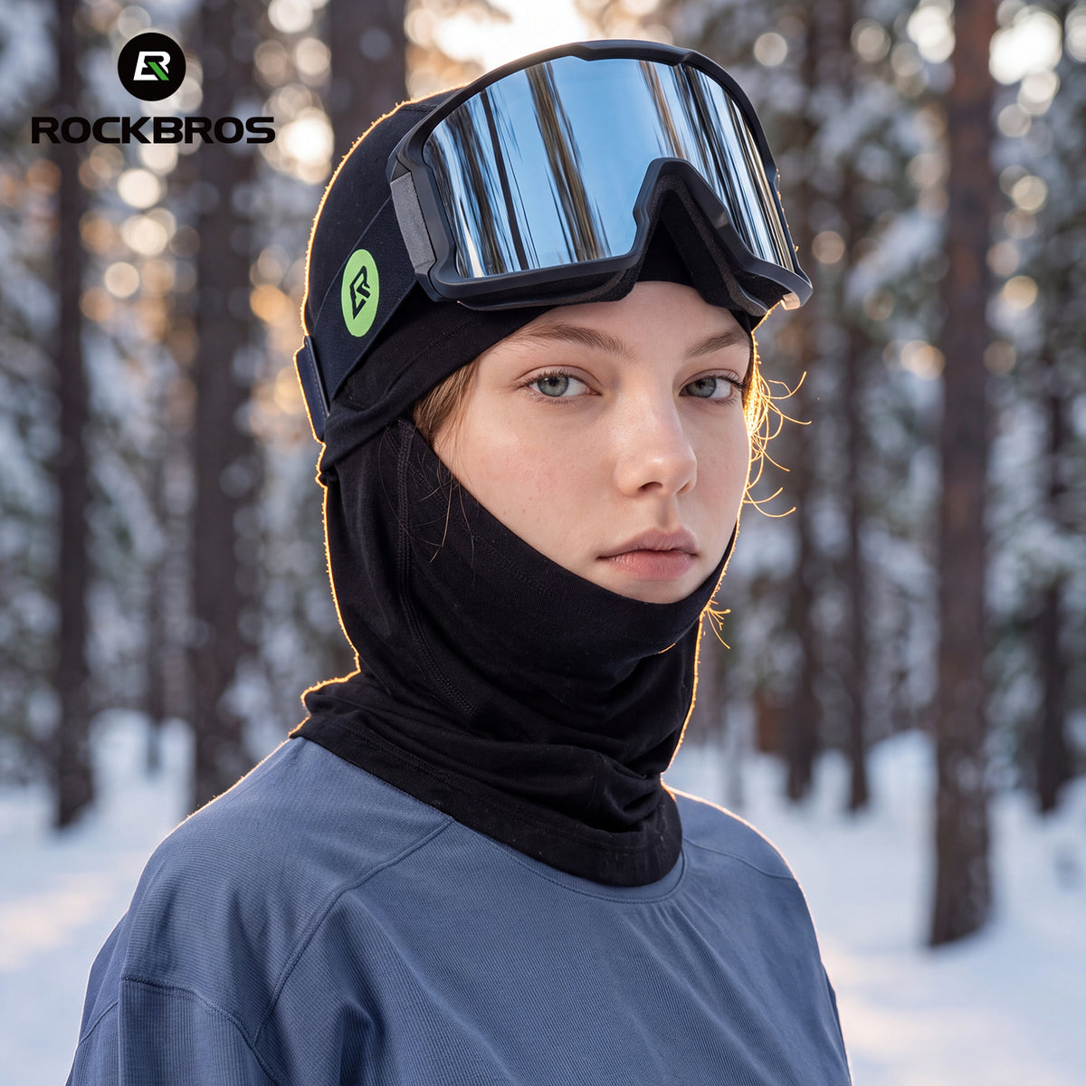 Rockbros Sturmhaube Tencel Merinowolle, winddicht warm, Winter Balaclava