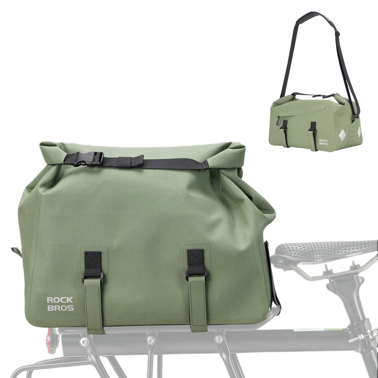 Fahrrad‑Gepäckträgertasche 16L – 100 % Wasserdicht, AS‑155 RideMate