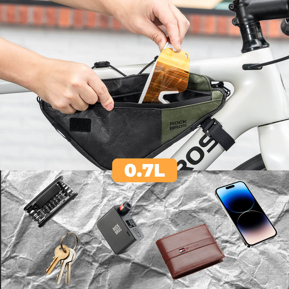 2-in-1 Rahmentasche Wasserabweisend mit Schultergurt 0.7L