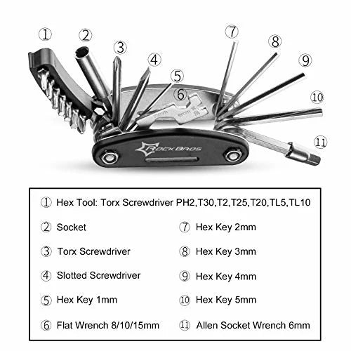 Fahrrad‑Multitool 16‑in‑1 – Reparatur‑Werkzeug‑Set