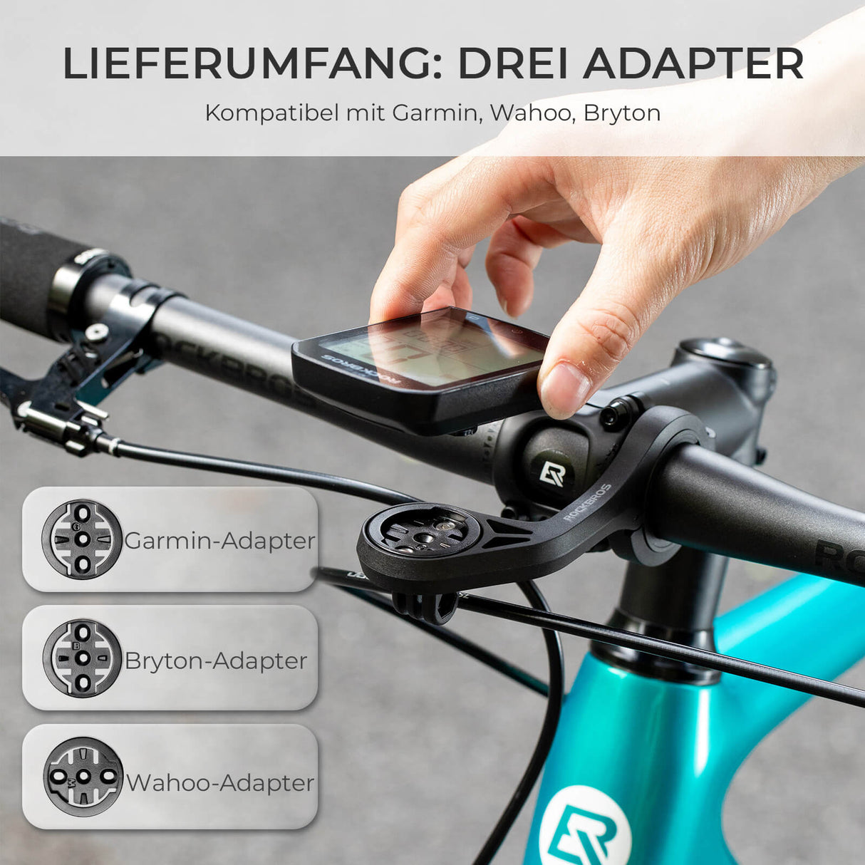 Fahrradcomputer Halterung – Kompatibel für Fahrradlenker 31,8 mm & Garmin, Wahoo, Bryton