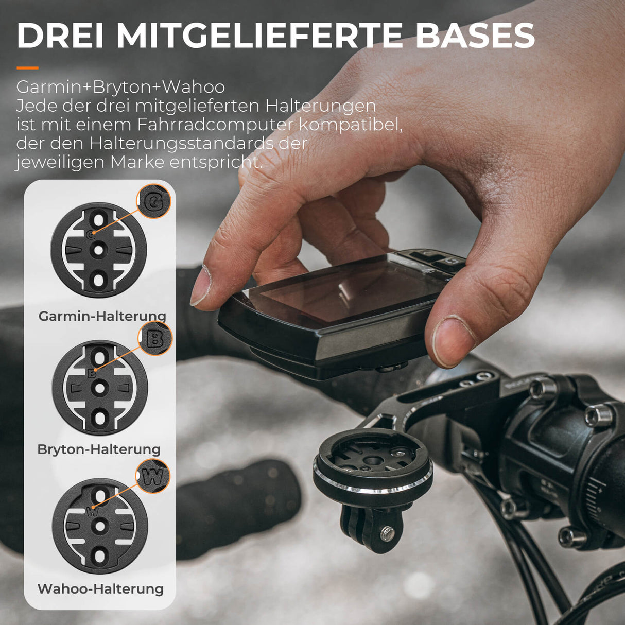 Fahrradcomputer Halterung – Kompatibel mit Garmin & Bryton GPS für 31,8 mm Lenker