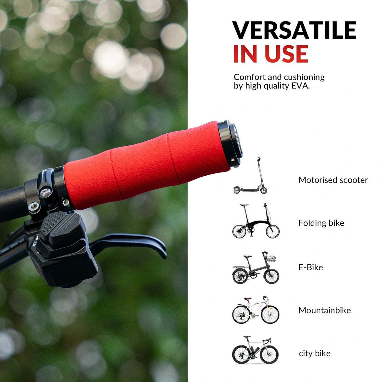 Fahrradgriffe – Rutschfeste EVA‑Schwammgriffe mit Aluminium, 22 mm