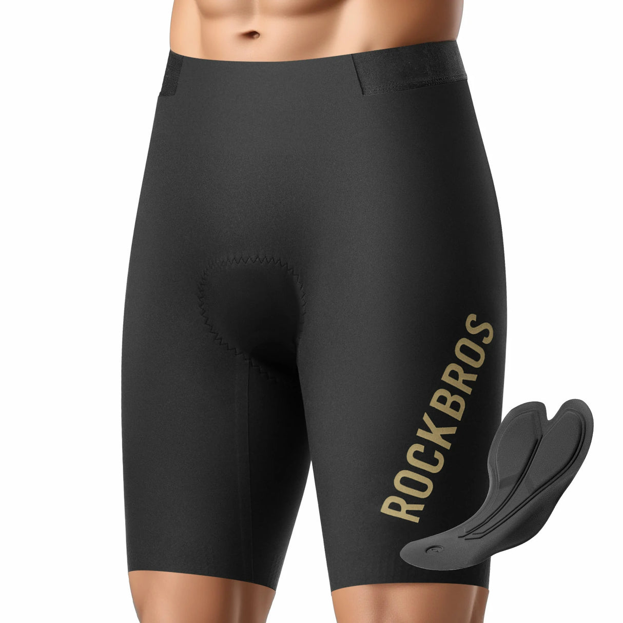 ROCKBROS Fahrradhose Kurz Gepolstert Herren – Nahtlos, atmungsaktiv & rutschfest