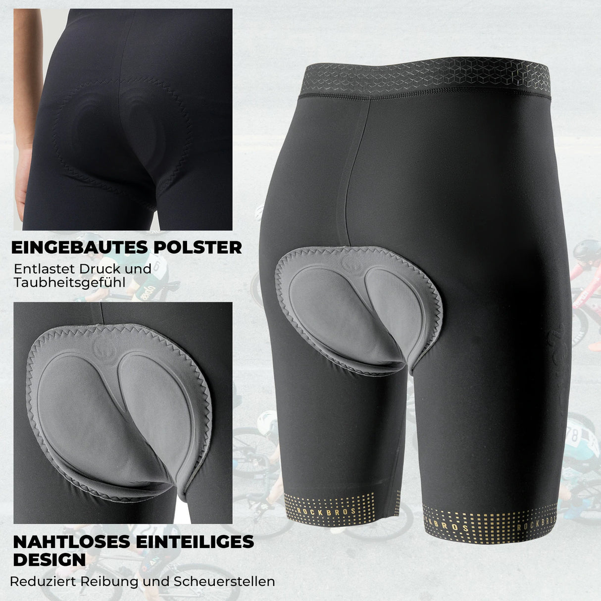 Fahrradhose Kurz Herren – Gepolsterter 3D‑Schnitt
