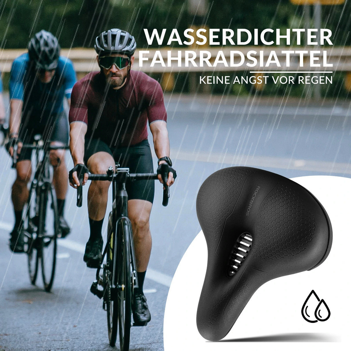 Fahrradsattel mit 5 cm Memory‑Foam – Atmungsaktiv, wasserdicht & 3 Typen