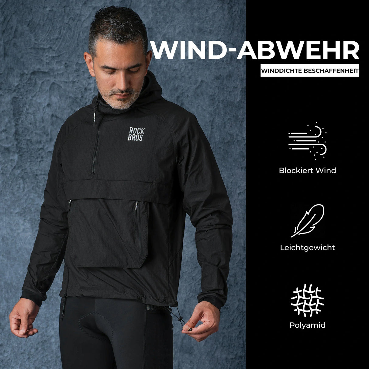 Herren Fahrradjacke – Winddicht, leicht & atmungsaktiv