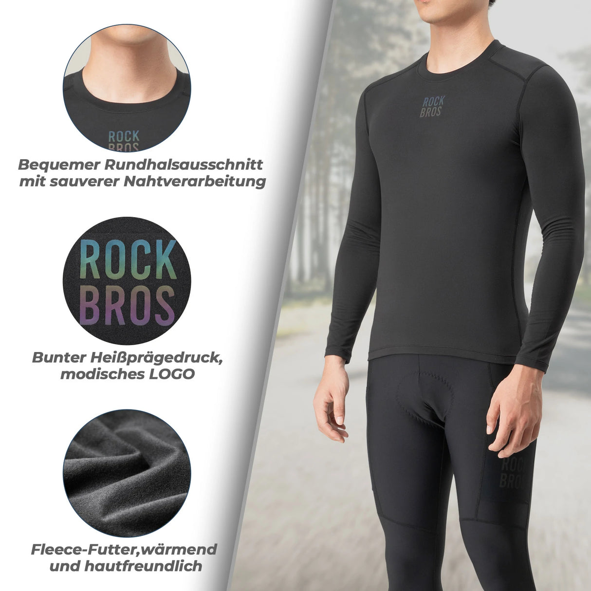 Langarm‑Ärmel Radtrikot Herren – Warm, atmungsaktiv