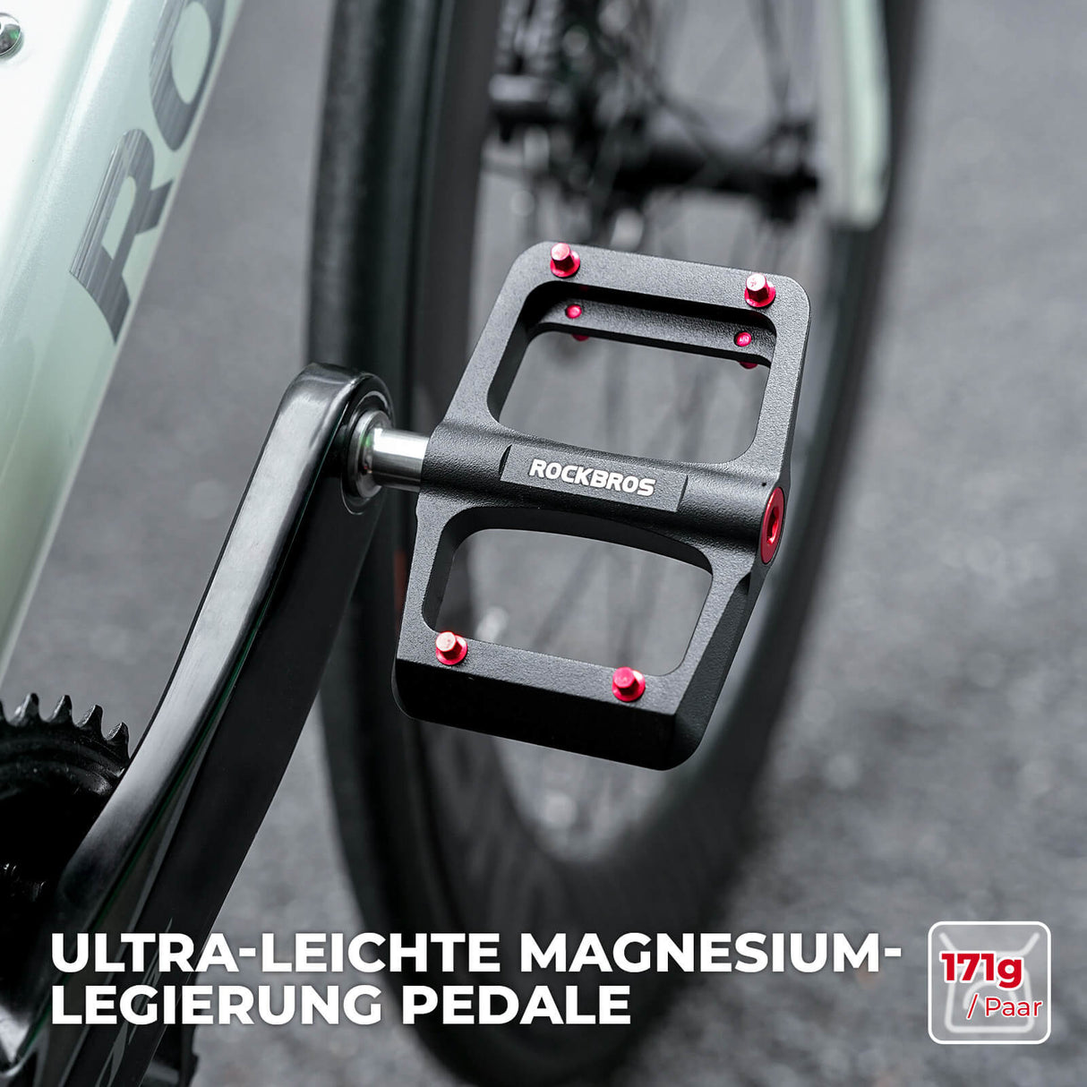 MTB & Rennrad Pedale – Ultraleicht Magnesium-Flachpedale, nur 171 g/Paar