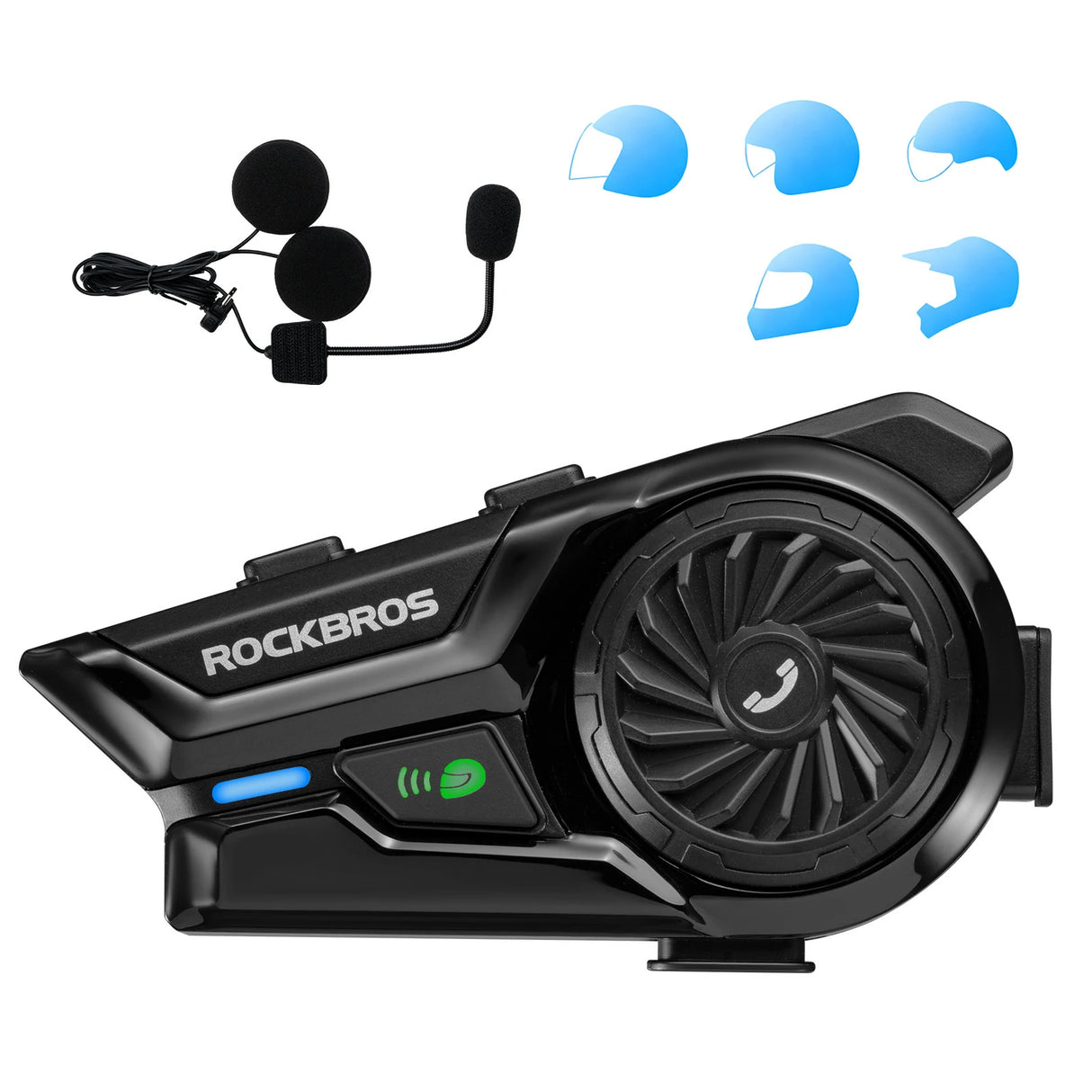 Motorrad‑Intercom Bluetooth Headset – 300 m Reichweite, IP56 wasser‑ & staubdicht
