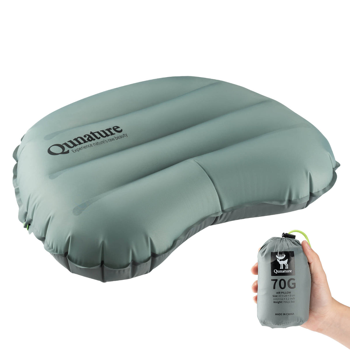Qunature Aufblasbares Camping-Kissen – Kompakt & ergonomisch für Outdoor & Wandern
