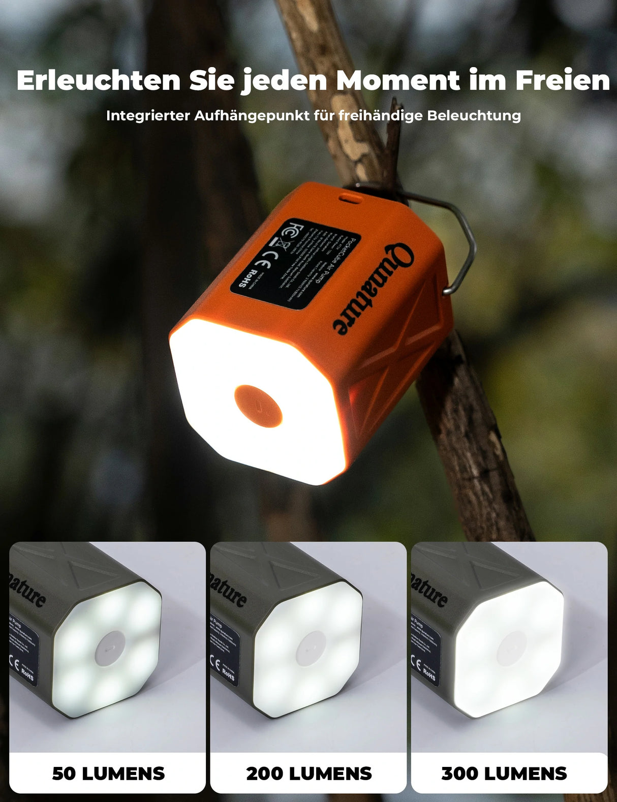 Qunature Mini Elektrische Luftpumpe – Tragbar, ultraleicht & USB‑ladbar