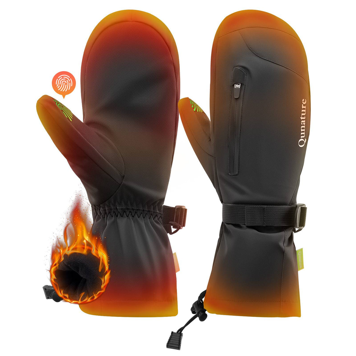 Qunature Winter Skihandschuhe f¨¹r Herren & Damen #Color_Schwarz