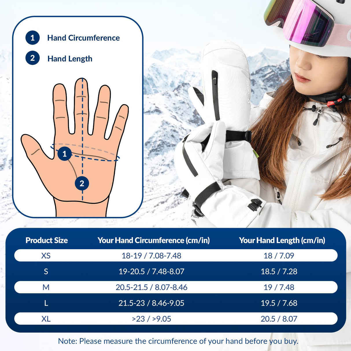 Qunature Winter Skihandschuhe f¨¹r Herren & Damen #Color_Wei?