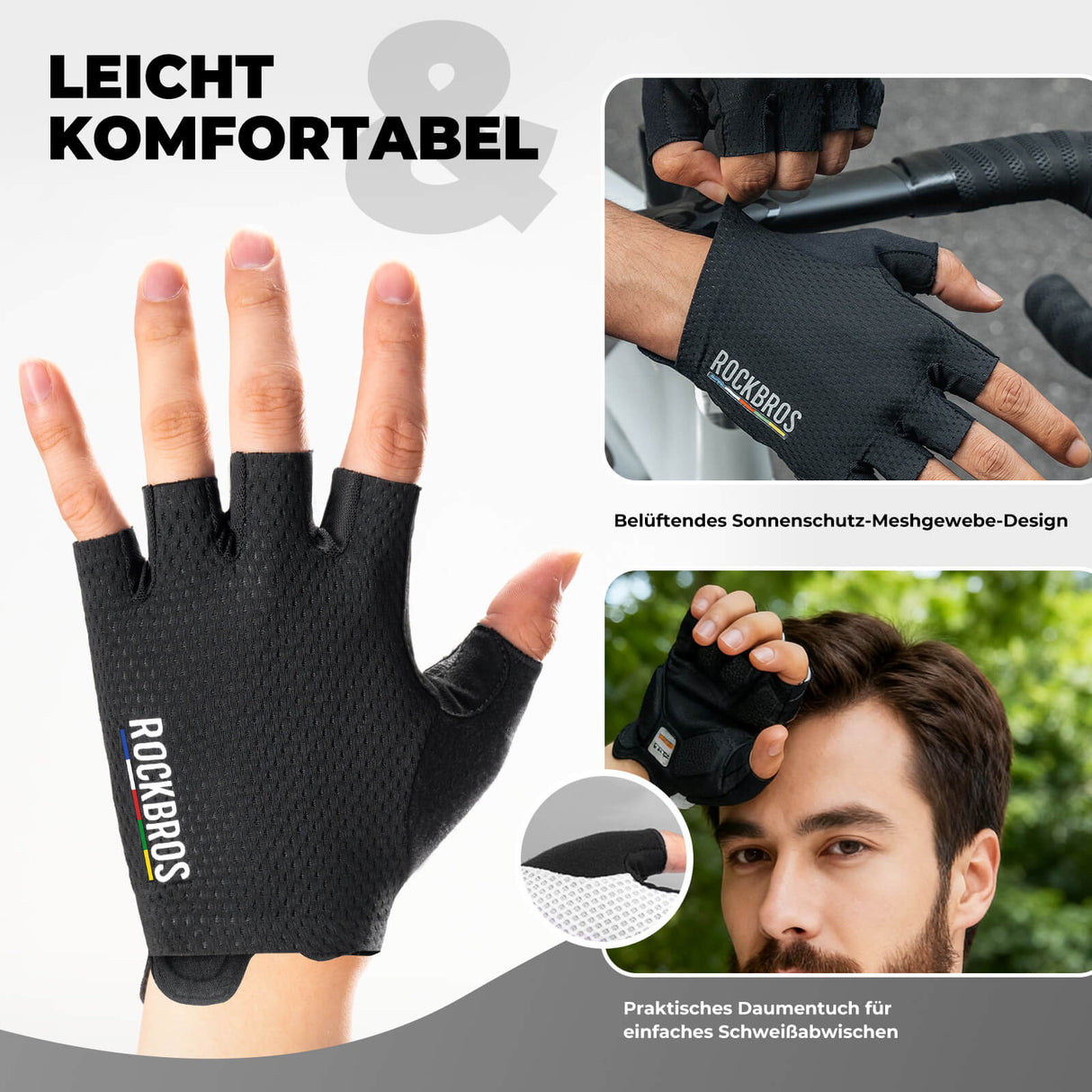 ROAD TO SKY Fahrradhandschuhe – Halbfinger mit Premium-Komfort!