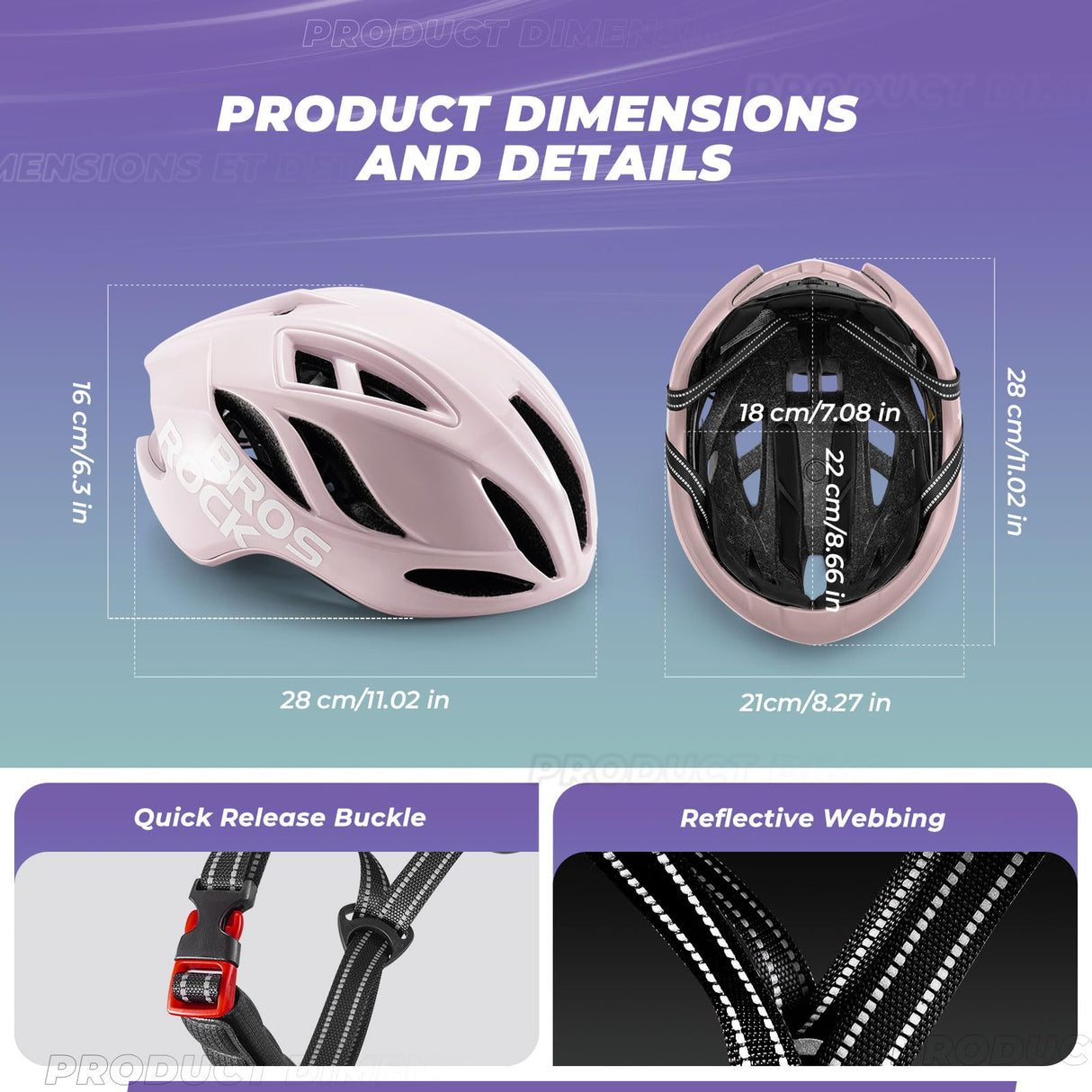 ROCKBROS Fahrradhelm – Einstellbar 58-62cm mit modernem Sicherheitsdesign