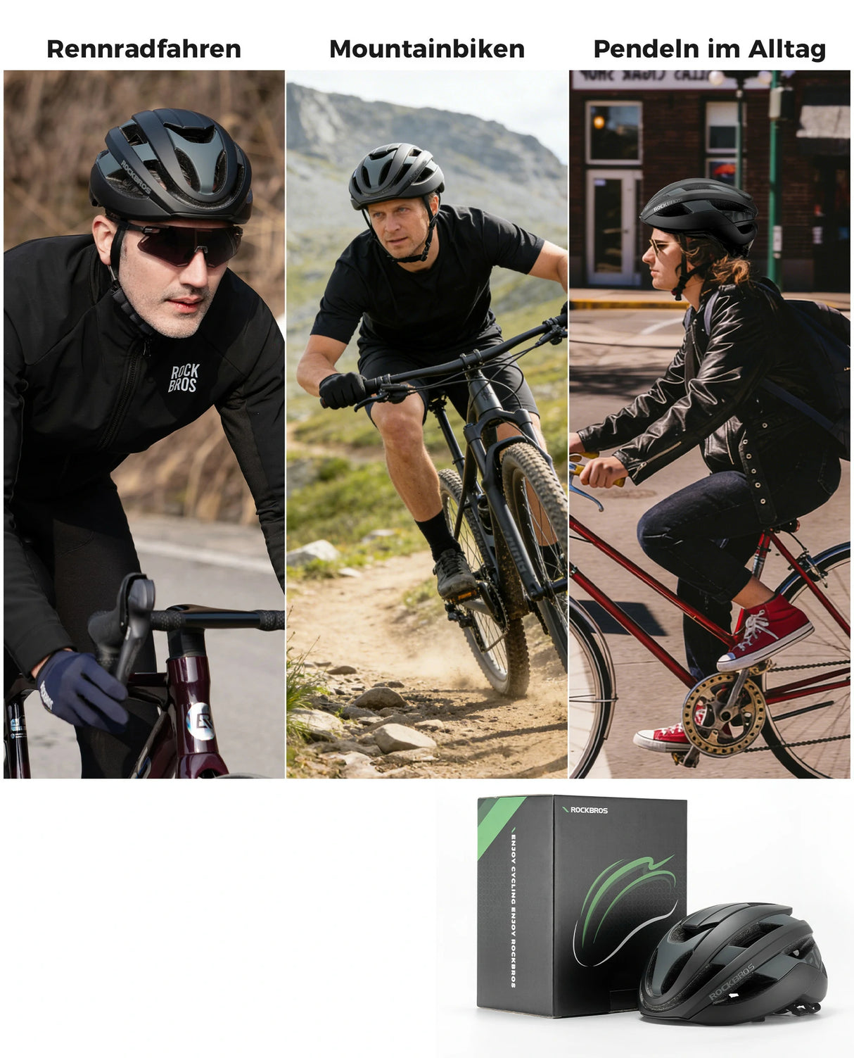ROCKBROS Fahrradhelm Sport Mountainbike Schutzhelm Atmungsaktiv 54-58cm - ROCKBROS-EU