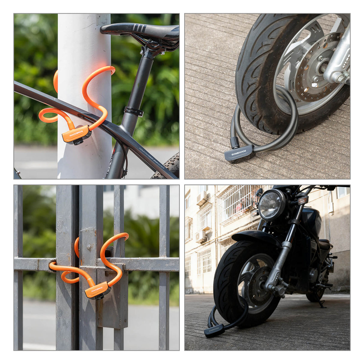 ROCKBROS Fahrradschloss – 110 cm Länge, 11 mm Stärke