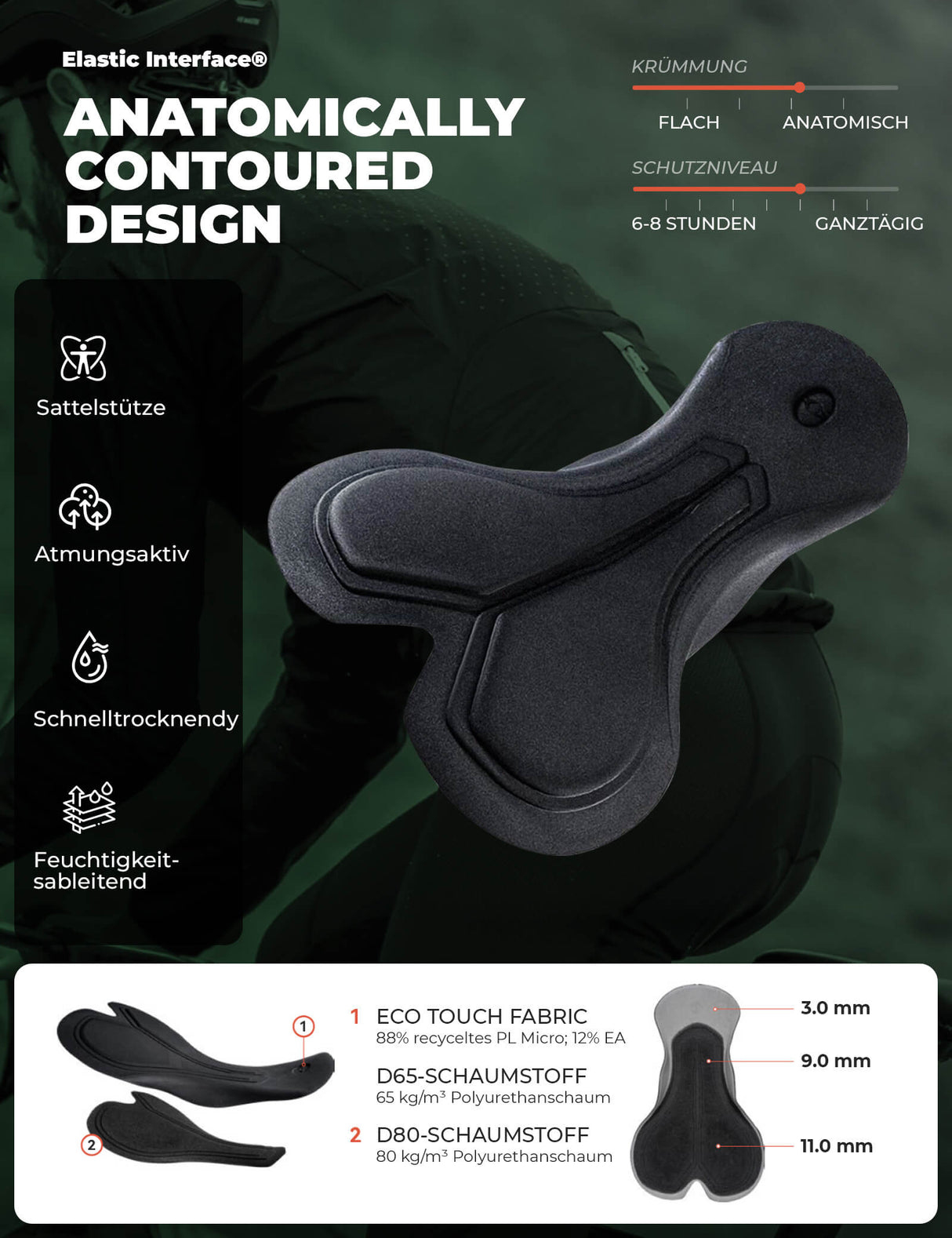 ROCKBROS Herren Fahrrad Trägerhose – Lang & Gepolstert für maximalen Komfort!