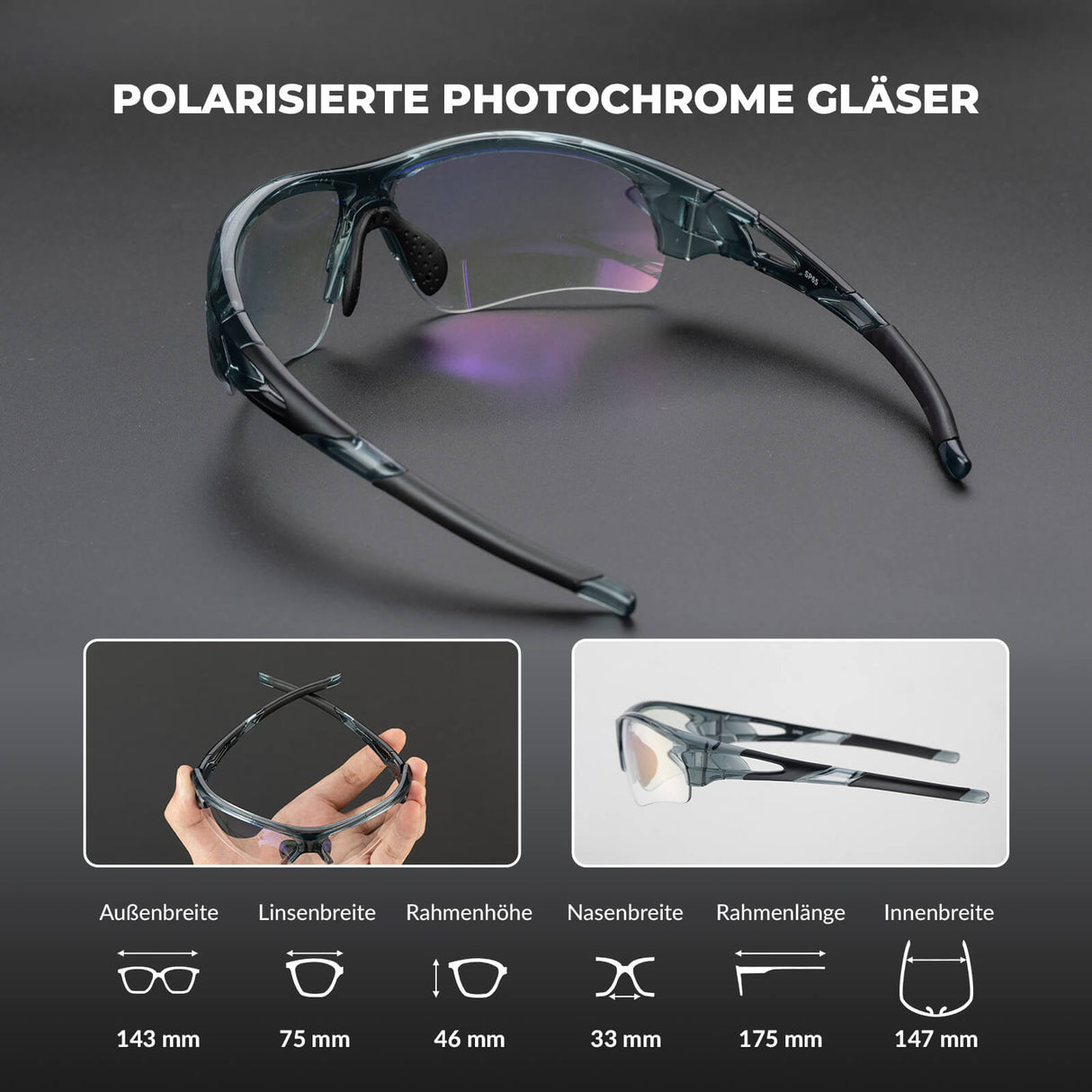 ROCKBROS Fahrradbrille Photochromatisch für Damen und Herren