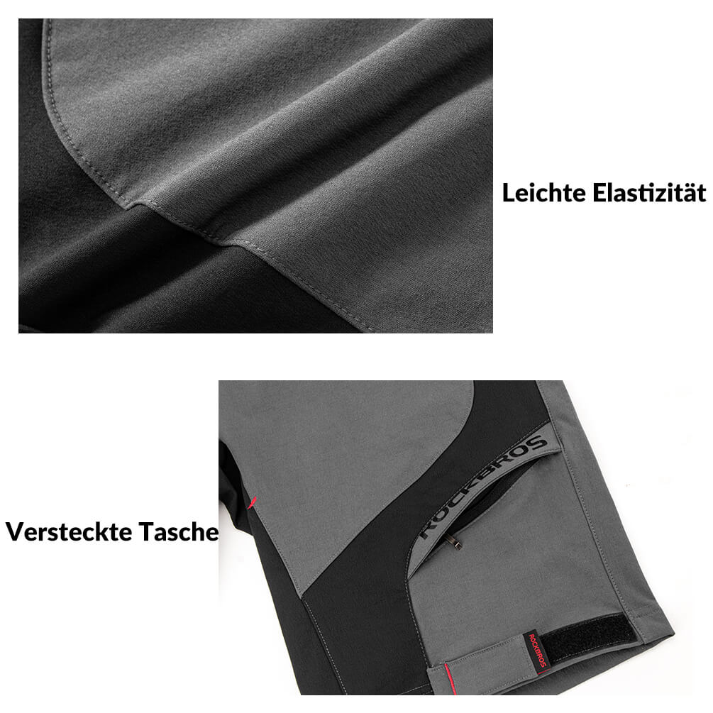 ROCKBROS Herren Fahrradhose, kurz, atmungsaktiv, mit Anti-Stoß-Polsterung, ideal für komfortable Fahrradtouren.