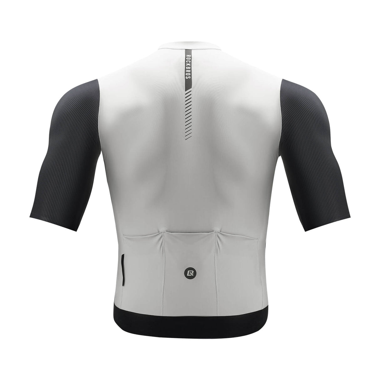 ROCKBROS Herren Kurzarm Fahrradtrikot Radtrikot Schnelltrocken Atmungsaktiv Sommer MTB Rennrad-Weiß