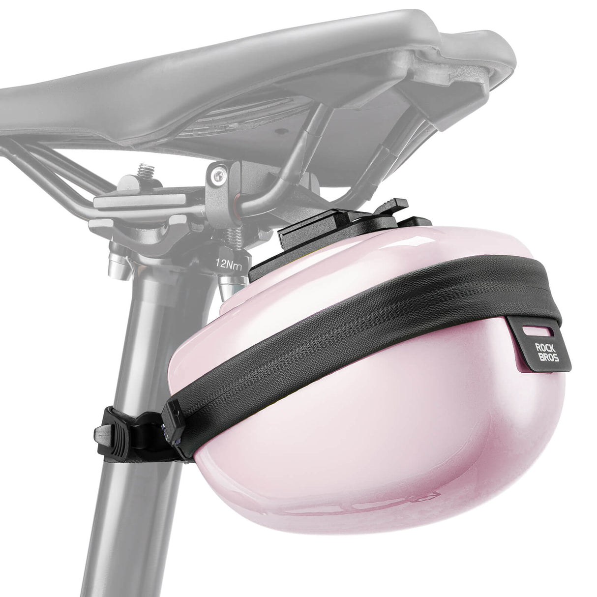 ROCKBROS Satteltaschen Hard Shell Reflektierend 0,4 L mit Halterung-Rosa