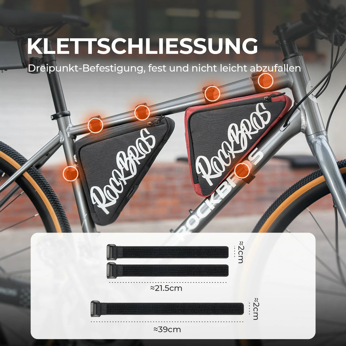 Fahrrad‑Rahmentasche – Dreieckstasche 0,8‑1,4 L