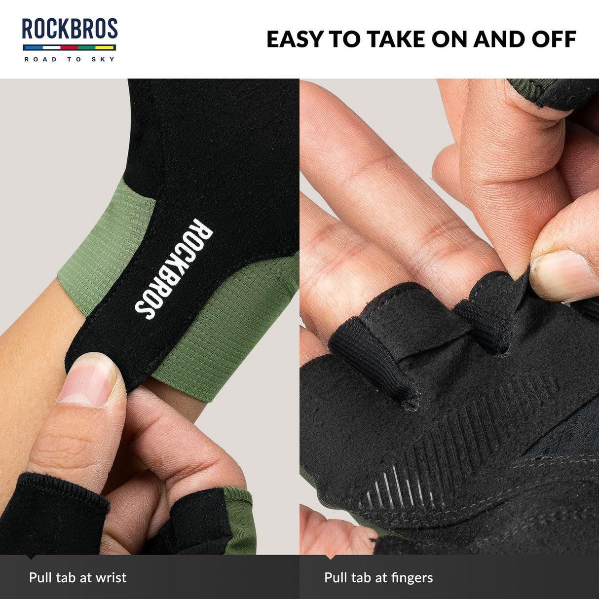Road To Sky Fahrradhandschuhe – Fingerlose, Atmungsaktive & Reflektierende
