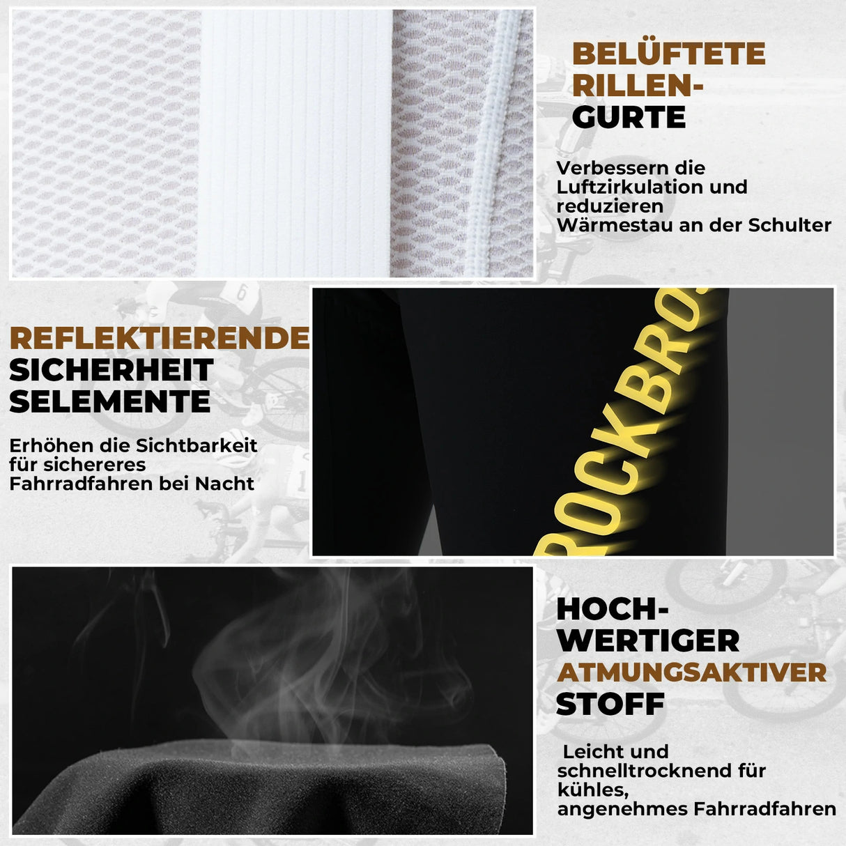 Herren Trägerhose (Bib Shorts) – Gepolstert, atmungsaktiv & schnelltrocknend