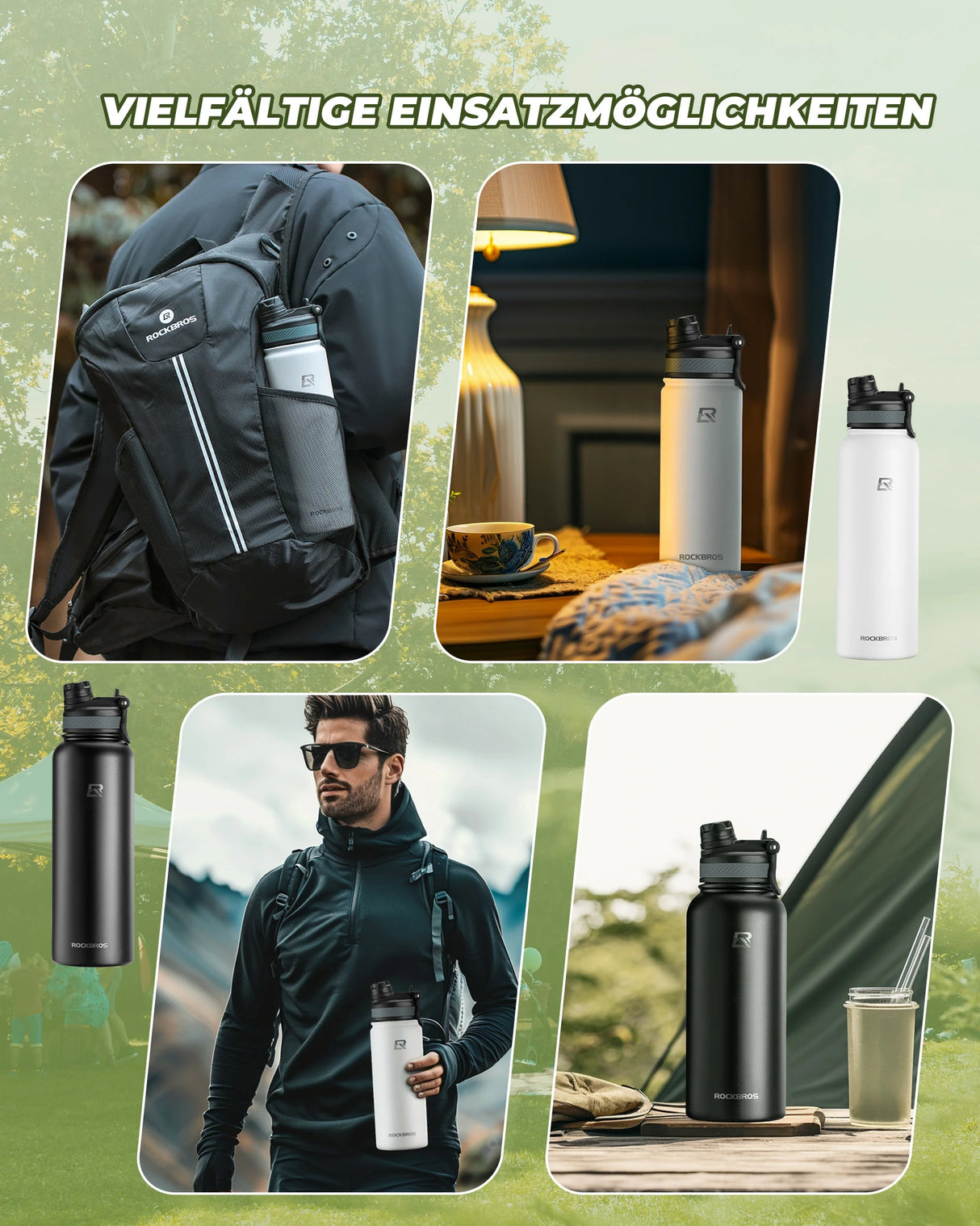 Edelstahl‑Trinkflasche – 550 ml bis 1200 ml, isoliert & BPA‑frei