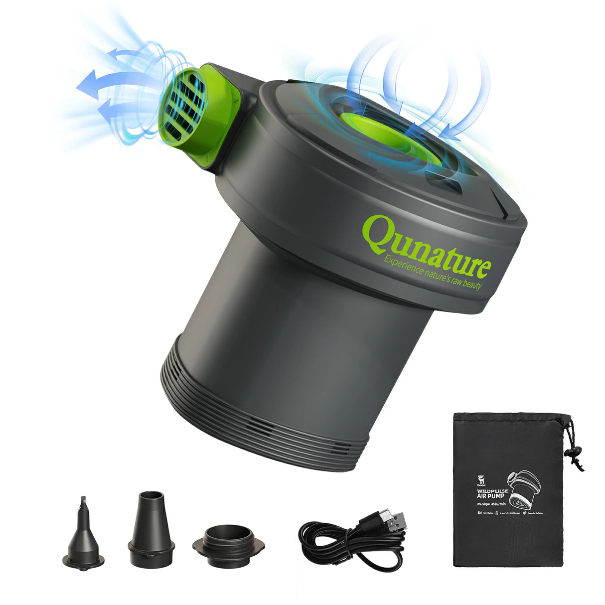 Qunature elektrische Luftpumpe mit 2-in-1 Funktion zum Aufblasen und Ablassen
