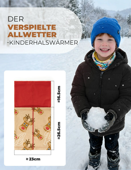 2-in-1 Kinder Halstuch & Mütze – Doppelseitiger Schlauchschal & Multifunktionstuch