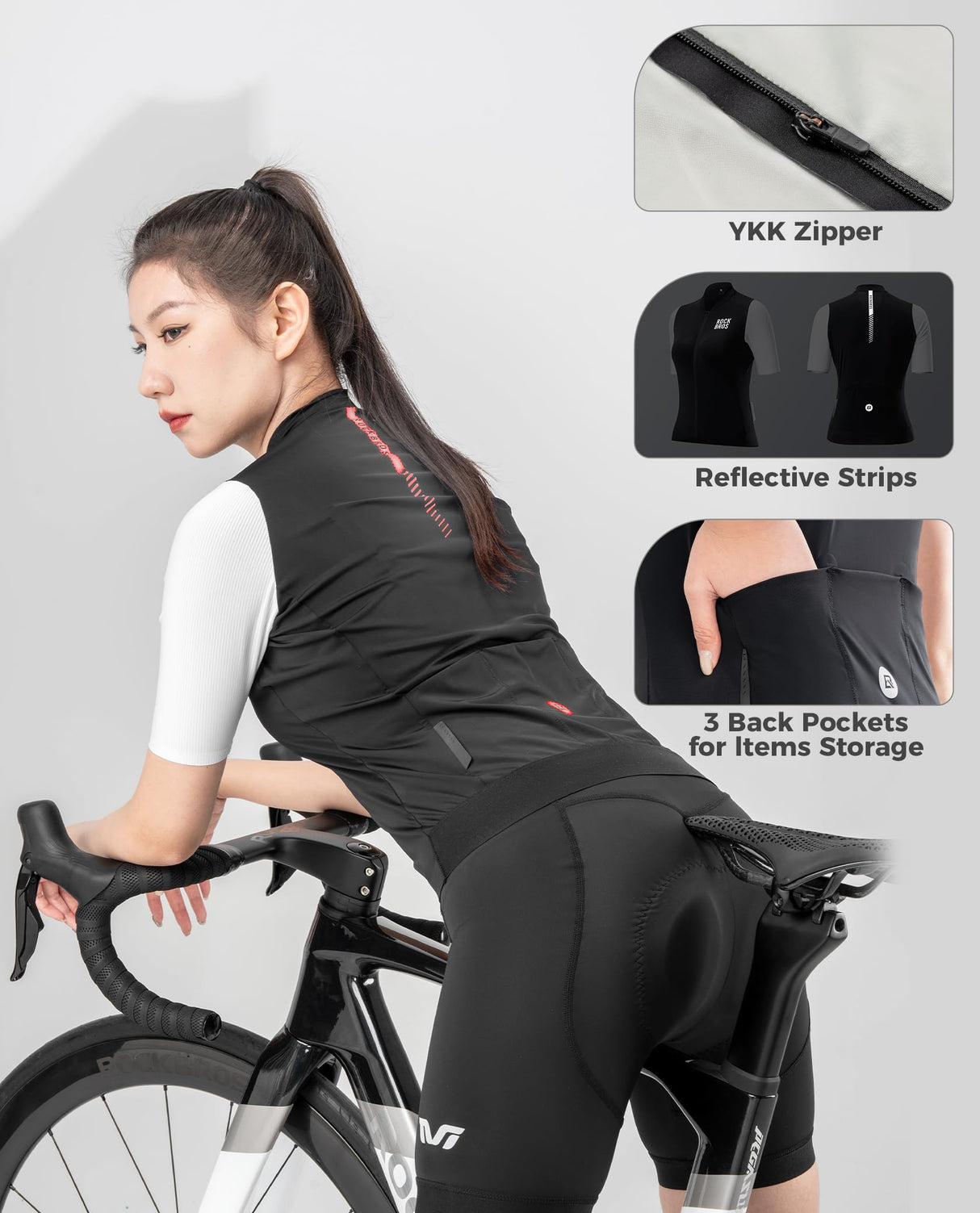 ROCKBROS Damska Koszulka Rowerowa z Kr¨®tkim R?kawem na Lato, Oddychaj?ca i Szybkoschn?ca-YDDX001-1 Spodnie