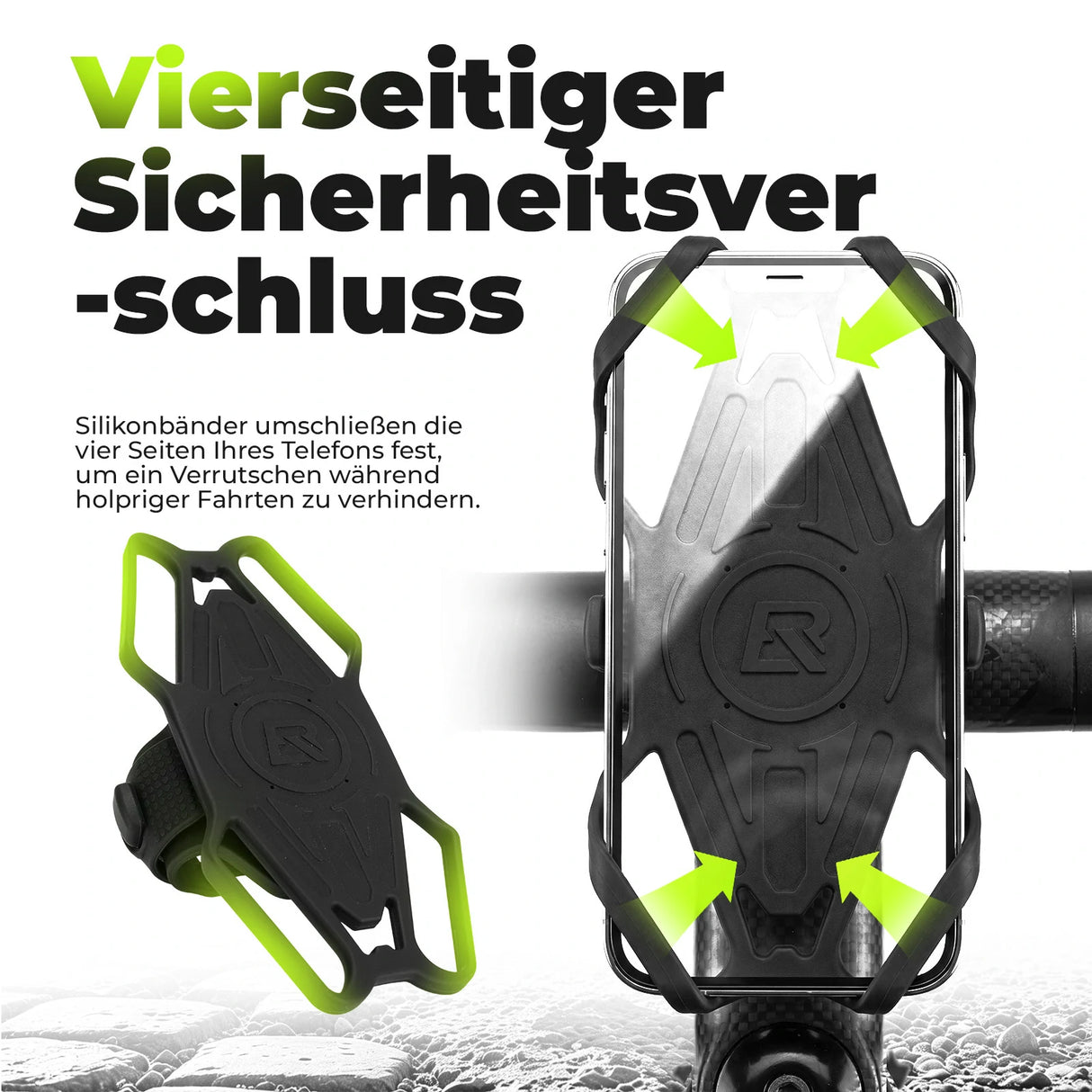 Fahrrad Handyhalterung aus Silikon für 4–7 Zoll Smartphones