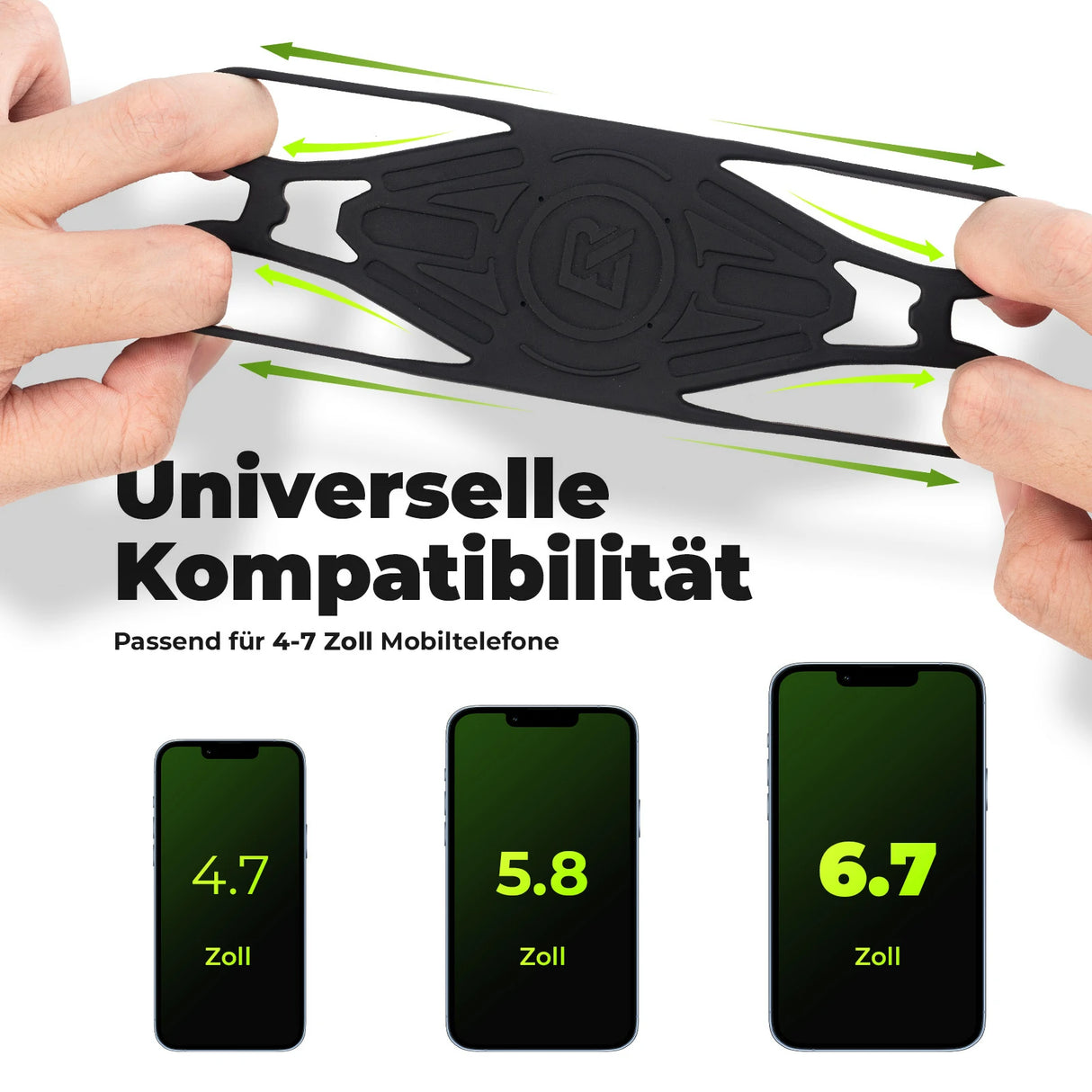 Fahrrad Handyhalterung aus Silikon für 4–7 Zoll Smartphones