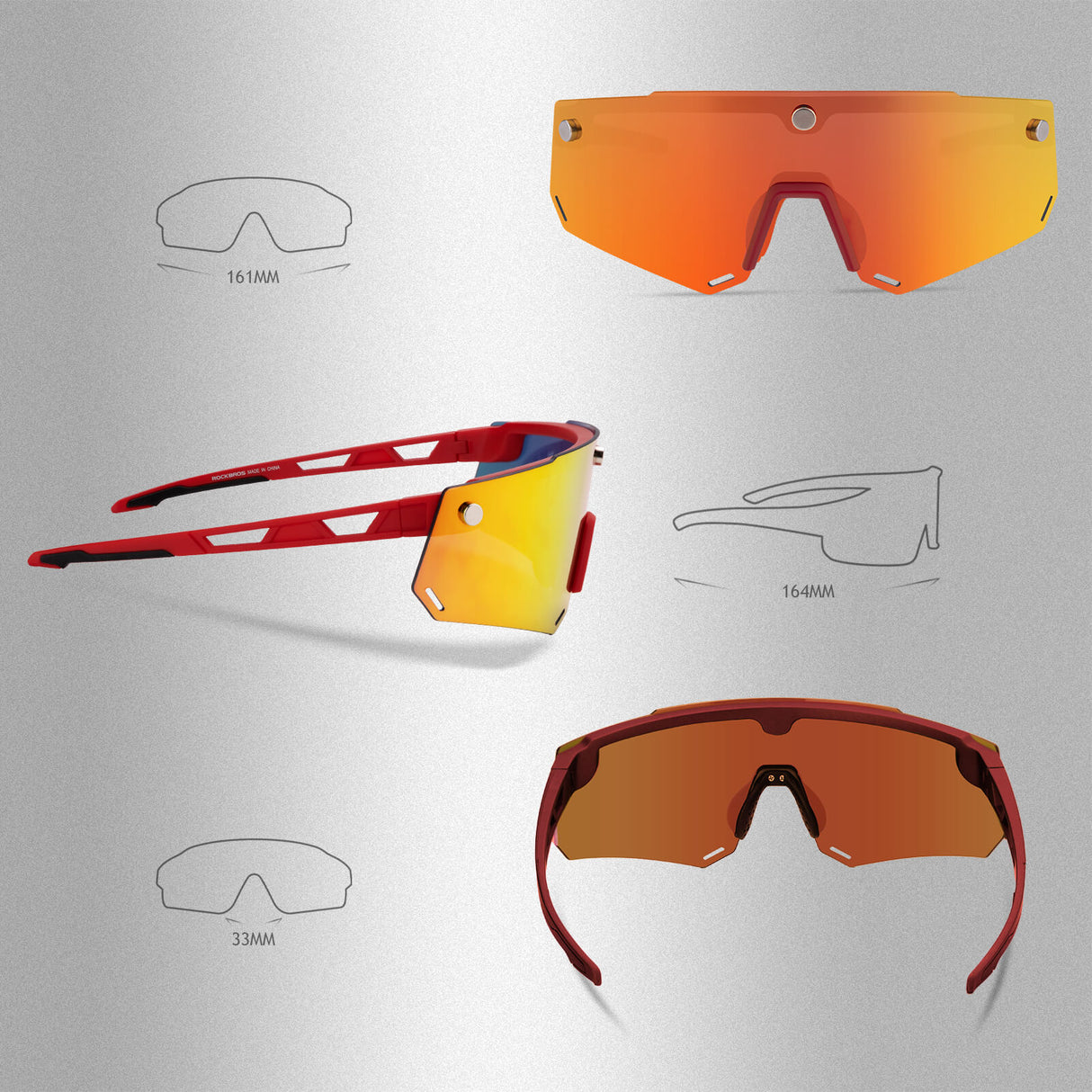 Fahrradbrille Polarisiert Magnetische Haftung Herren/Damen für Outdoorsport