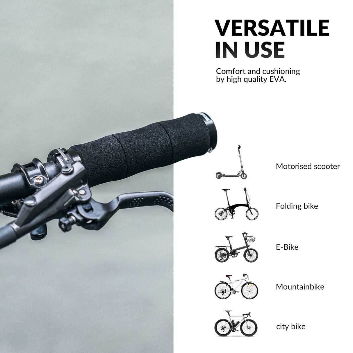Fahrradgriffe – Rutschfeste EVA‑Schwammgriffe mit Aluminium, 22 mm