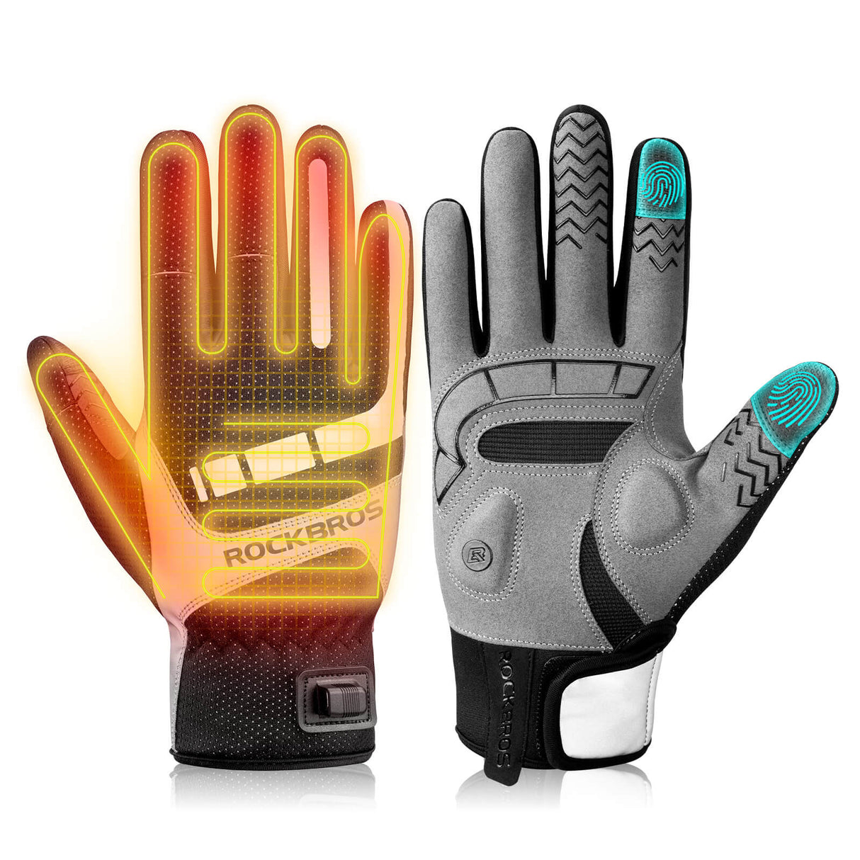 Fahrradhandschuhe mit USB-Heizung – Reflektierend, Stoßdämpfend & Touchfunktion