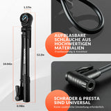 Fahrradpumpe 120 PSI – Tragbar mit Manometer & drehbarem Griff