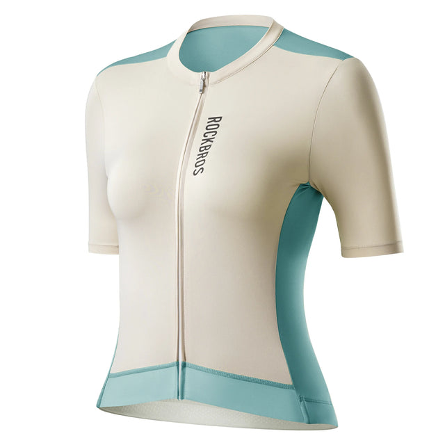 ROCKBROS Fahrradtrikot Damen – Sommer Kurzarm, atmungsaktiv, mit 3 Rückentaschen