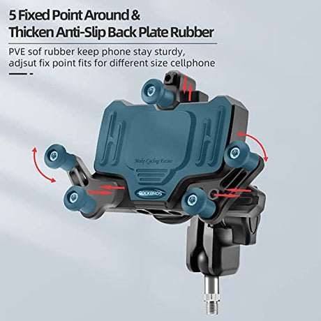 Handyhalterung Motorrad Universal Handyhalter Fahrrad mit Stoßdämpfer für 4.9-7.3 Zoll Smartphone - ROCKBROS-EU