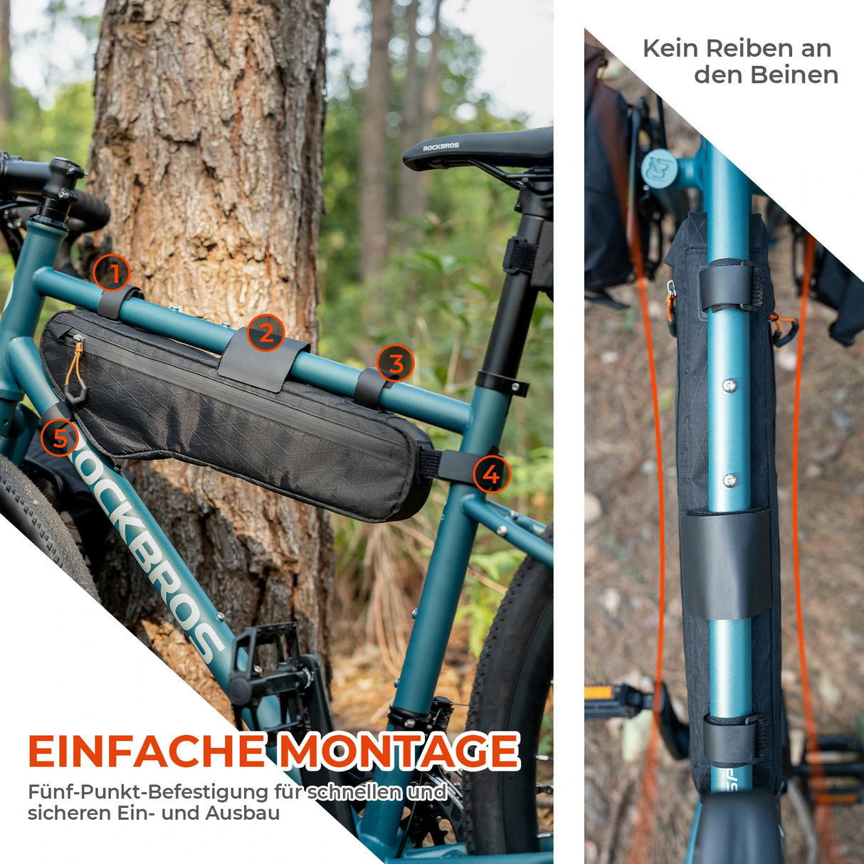Qunature Fahrrad-Rahmentasche – Wasserdicht mit Außentasche & Trinksystemöffnung