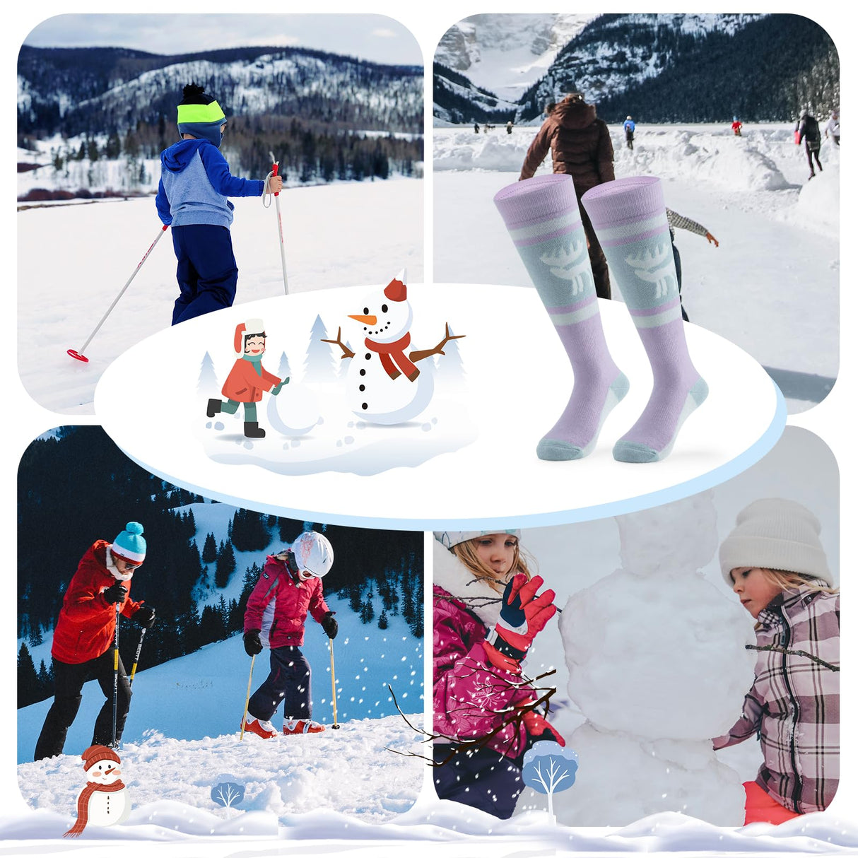 Qunature Jungen Skisocken – Kinder Thermosocken für winterlichen Spielspaß!​