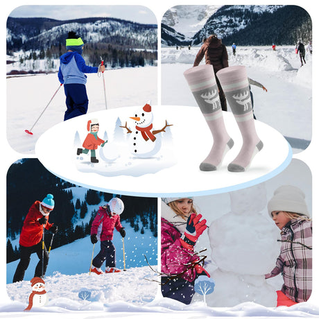 Qunature Jungen Skisocken – Kinder Thermosocken für winterlichen Spielspaß!​