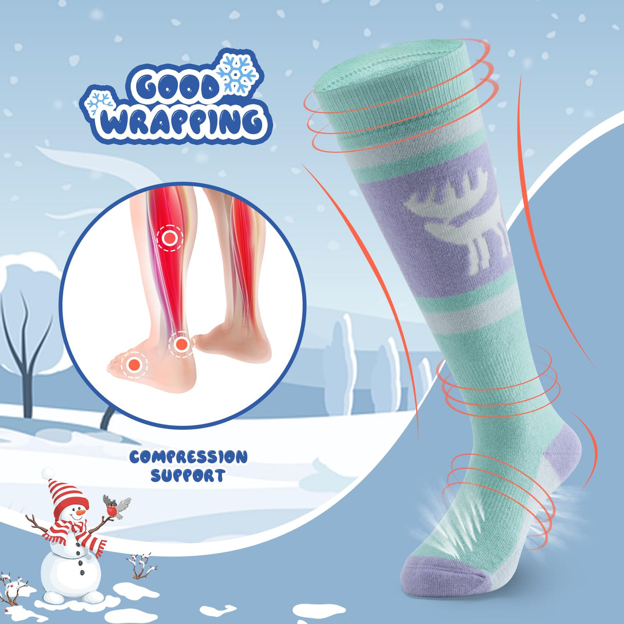 Qunature Jungen Skisocken – Kinder Thermosocken für winterlichen Spielspaß!​