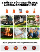 Qunature Mini Elektrische Luftpumpe, Tragbare Ultraleichte 45g Pump mit USB Schnellladung 5 Luftdüse - ROCKBROS-EU
