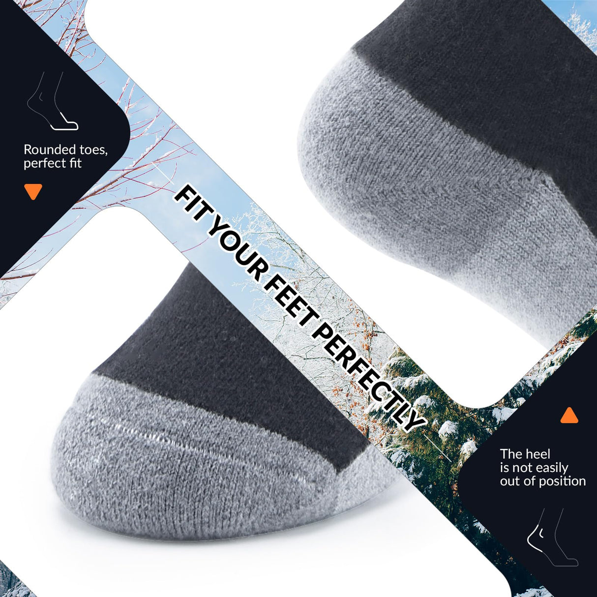 Qunature Kinder-Skisocken – Thermosocken aus Merinowolle für den Wintersport