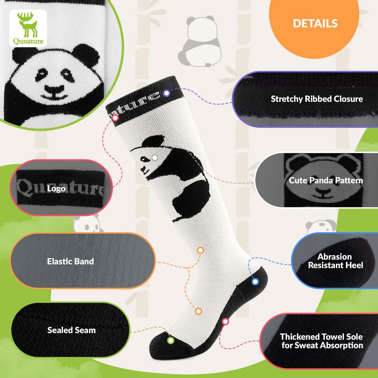 Qunature Kinder-Skisocken – Thermosocken für den Winter (1 Paar)​
