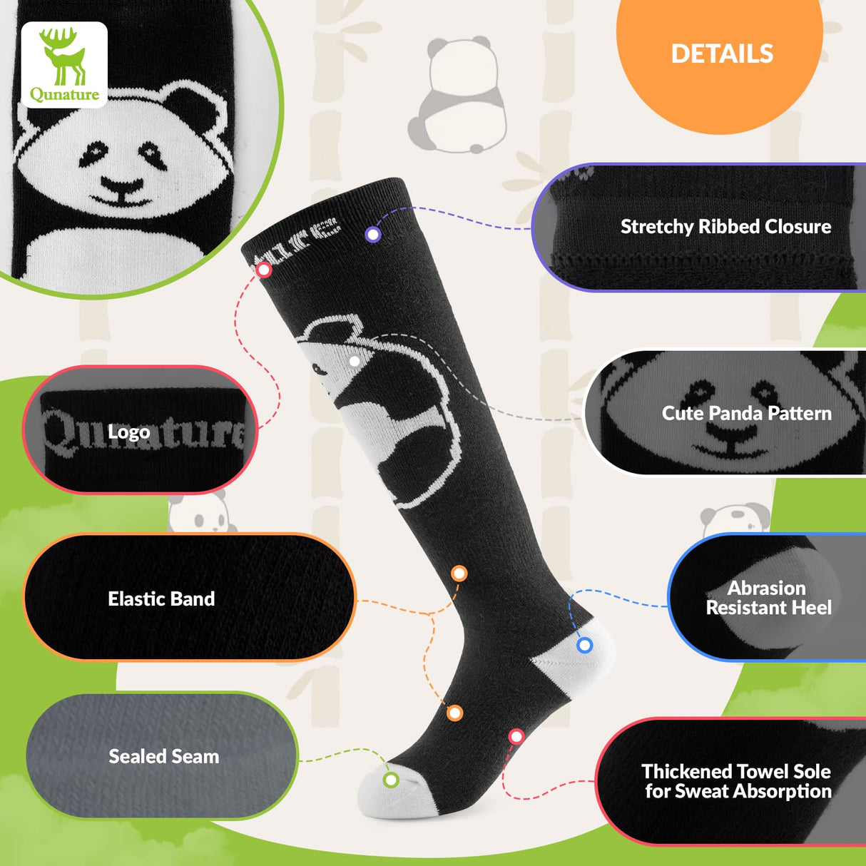 Qunature Kinder-Skisocken – Thermosocken für den Winter (1 Paar)​